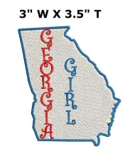 Georgia Girl Patch Iron-On Embroidered Applique Travel Badge Souvenir