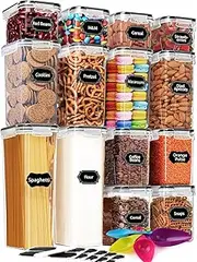LuvMung 14 Pack Airtight Food Storage Containers For Pantry Organization Canisters For Cereal Dry Food Flour And Sugar Plastic Kitchen Organizers And Storage Kitchen Pantry Storage Containers,BPA Free