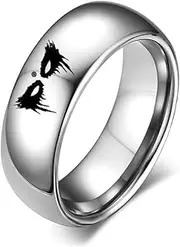 [Generic] Streetwalker Rings Mask for Men May We Meet Again for Women Titanium Steel Lovers Jewlery Band
