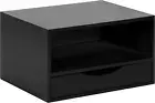 Hutton Modern Floating Shelf and Side Table, 12.5 X 10 X 7, Black, Modern Minima