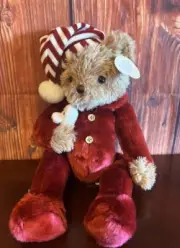 Bearington Sleepy and Squeek Christmas Plush Toys, 14 Inch Holiday Teddy Bears