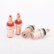 Audiophile Pure Red Coppper HIFI Speaker Amp Binding Post Banana JackTerminals