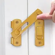 INIRET 2 Packs Barn Door Latches，3.93” x 2.75” Gold Stainless Steel barn gate flip Door Latch Bi-fold Door Lock,Sliding Door Antique Lock Gate Latches Wine Cabinet Closet Door Latches