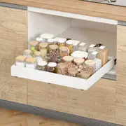 Advwin Extendable Pull-Out Dish Drying Rack Kitchen Cabinet Organizer White