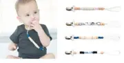 Beaded Pacifier Clip & Teether 100% Food Grade Silicone from Bella Tunno
