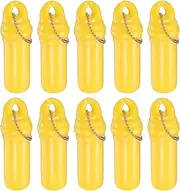 [uxcell] 10Pcs Floating Keychain, Float Key Ring Holder with Waterproof Container, Float Key Pendant for Boating, Fishing, Water Sports, Yellow