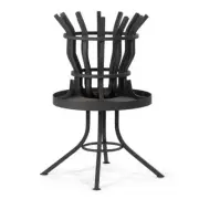 Ash & Ember High Efficiency Fire Pit Basket and Base Table, Self-Feeding Grate