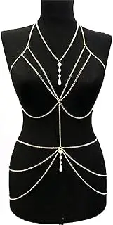 Pearl Necklace Chest Chain Waist Chain Body Chain Bra Chain Summer Beach Nightclub for Women