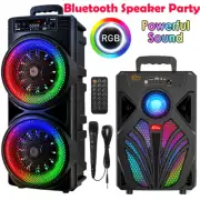 Dual 8'' Bluetooth5.0 Speaker Sub Woofer Heavy Bass Sound System Party Subwoofer