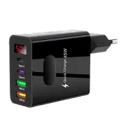 ADC-F004 45W 4-Port USB PD Charger 2USB-A+2Type-C PD QC3.0 Fast Charging Digital Display Wall Charger Adapter EU Plug US