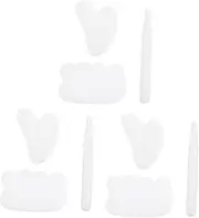 Healeved 3sets Gua Massage Tools Natural Jade Scraping Board for Facial Treatment Circulation and Relaxation for Spa Home Use and Self-care