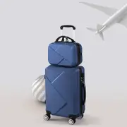 Slimbridge 2pcs 20"Travel Luggage Set 12"Hand Carry On Bag Suitcase Case Navy