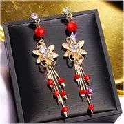 [Generic] Chinese Wind Long Tassel Pendant Vintage Stud Earrings Personality Trend High-end Earrings