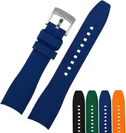 [Strapseeker] Dexter Top Grade Silicone Curved Lug End Watch Strap - Watch Bands For Men & Women - Waterproof Rubber Bracelet for Sports & Dive Watches - Replacement for Rolex, Omega & Seiko Watches Black, Blue, Orange, Green