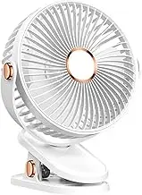 Mini Clip on Fan, Small Powerful USB Desk Fan, 5 Speeds, Portable Ultra Quiet Operation Personal Fan, Long-lasting Small Cooling Fan for Home, Bedroom, Desk Jianjie