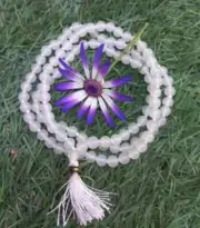 WHITE AGATE - HAKIK STONE MALA FOR CHANDRA - MALA (ROSARY ) 6 MM Prayer Beads