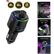 Bluetooth FM Transmitter Car Adapter QC3.0 Fast Charge Wireless Radio Hands-Free