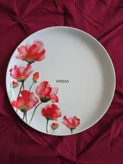 Set Of 4 Mikasa Keira Dinner Plate 11" - Red Poppies On White
