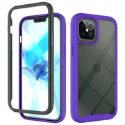 MCC Shockproof Bumper Case iPhone 12 Pro Clear Back Cover Apple 2020 [Purple]
