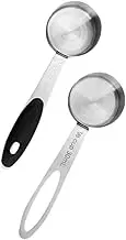 GREENADSCAPE 2pcs Measuring Spoon Teaspoon with Measuring Scale for Baking Cooking Shops and Home Use Compact Kitchen Scoop