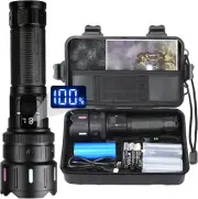 LED Torch Rechargeable Torch with High Lumens, 30000 Lumen XHP70.2 Super Bright