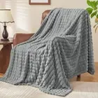 Throw Blanket for Couch and Bed- Super Soft and Warm 3D Throw(50"x60") Grey