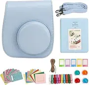 Gugxiom Mini 12 Camera Accessories Kit, Compatible with Mini 12 Instant Camera, Include Case, Album, Stickers, Photo Frames, Paper Frame, Filters, Clips (Blue)