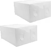 Mobestech 2Pcs Boxes Type Shoe Box Stackable Shoe Case for Male Transparent Storage Organizer Easy Access Footwear Container for Home and Office Use