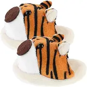 Abaodam 1pair Plush Doll Slippers Adorable Animal-Themed Footwear for Dolls Stylish Dress-up Accessories Cute Plush Shoes for Dollhouse Pretend Play
