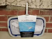 Mainstays 2 In 1 Leaf Skimmer & Pool Rake
