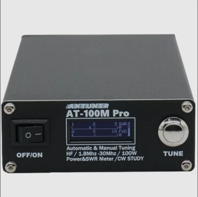 AT-100M Pro 100W 1.8MHz-30MHz Universal Antenna Tuner SWR Meter Power Meter