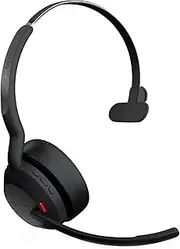 Jabra Evolve2 55 Wireless Mono Headset - Active Noise Cancelling - Teams Cert - USB C Booster On Ear Bluetooth Headphones with Noise Canc Boom Mic + ClearVoice for Crystal Clear Calls 18hr Music Time