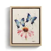 DEMDACO Watercolor Butterfly and Coneflower 8 x 10 Canvas Framed Wall Art