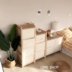 『LIME』韓國ins風抽屜式木質收納櫃 小戶型簡約置物架 臥室多層衣物收納架 層架 多功能儲物櫃 整理架