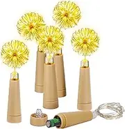 PChero Pack of 6 LED Bottle Lights, 2 m 20 LEDs Battery Operated String Light with Cork Fairy Lights, Wine Bottle Lights for Christmas Party Halloween Decoration