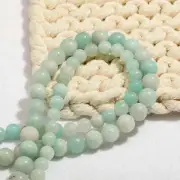 Natural Green Amazonite Gemstone Beads for Calming Harmony & Courage - 8mm