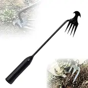 Gardening Hand Weeder Tools,Weed Removal Tool Weeding Artifact Uprooting Weeding Tool 4 Teeth Dual Purpose Manual Multifunctional Garden Backyard Weeding Tools (Black19in)
