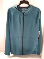MSX by Michael Strahan Hoodie Mens Small Mallard Blue Zip Up Essentials Jacket