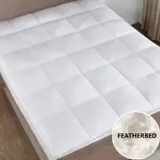 Goose Feather Down Bed Mattress Topper Twin Queen King Pillow Top Cotton 2 Inch