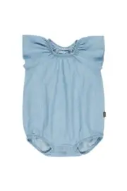 Bonds Baby Sleeveless Chambray Frill Bubblesuit sizes 000 00 Summer Blue
