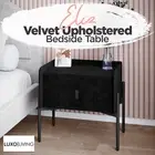 Bedside table Velvet bedside table Modern black Luxury night stand table