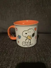 Peanuts Snoopy Oversized Snoopy Woodstock Heart Mug Orange Inside