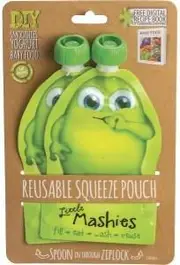 Little Mashies Reusable Squeeze Pouch Green 2x130ml