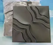 Black 3d wall panels pvc 12" x 12". 32 pieces. wave pattern. decorative accent