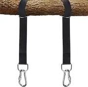 Y8HM 2-Pack Nylon Tree Swing Hanging Straps Kit, Holds 2000 lbs, 5ft x 2in Black Straps for Hanging Chair, Hammock, Swing Chair & Porch Swing