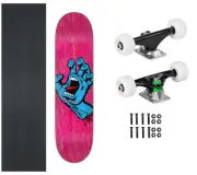 Santa Cruz Skateboard Screaming Hand Pink 7.8" x 31" with Powell Mini Logo Pack