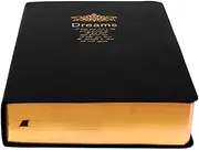 Thick Retro Notebook, Blank Papers with Golden Rim, Black Soft Faux Leather Hardcover Cover, 416 Pages 208 Sheets A5 Sketchbook for Writing Drawing