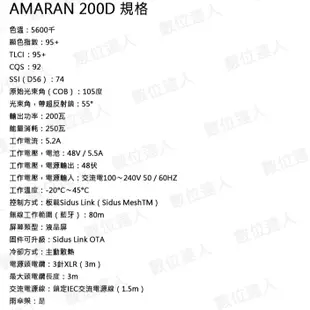 Aputure 愛圖仕 AMARAN 100D 200D 200DS LED攝影燈 聚光燈 艾蒙拉 5500K持續燈