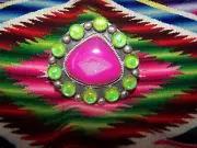 NWT~$598 M&S Navajo Sterling Hot Pink Druzy Iridized Opal Cluster Ring~8~J Begay