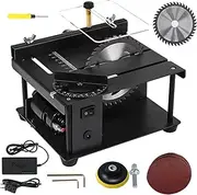 200W Mini Table Saw for Woodworking, Accurate Cutting & Engraving, Works on Plastic, Wood, Glass, Stone
